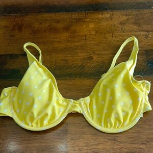 Yellow Polka Dot Bikini Top